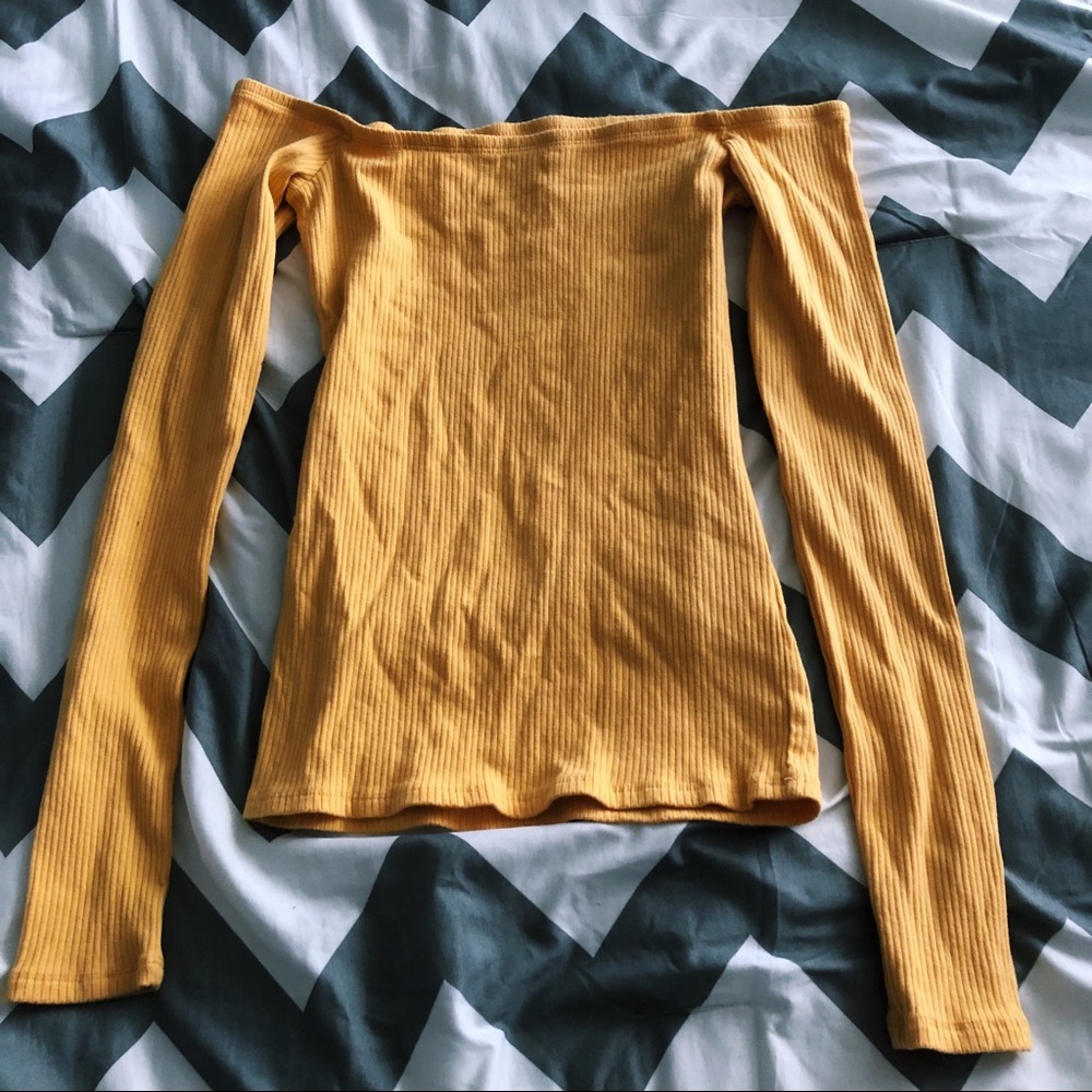 Yellow Hollister off the shoulder Top